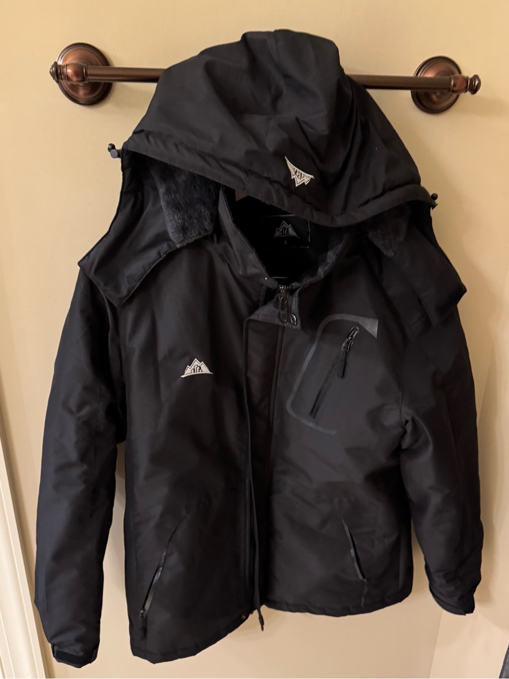 DLGJPA Men’s Black Waterproof Fleece Lined Ski Jacket Size S 🏔️❄️